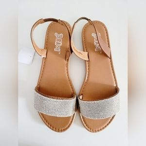 Tan Rhinestone Sandals